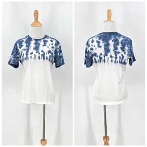 Californian Vintage Kids Tie Dye T-Shirt Blue White Size 14 Short Sleeve Crew